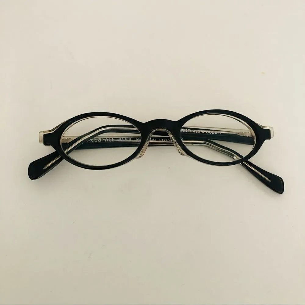 Rare Authentic Face a Face BINGO Oval Black/Clear Eye Glasses France